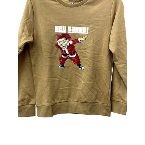 Cactus Boy Tan Khaki "Hey Santa" Santa Dab Long Sleeve Sweatshirt 11/12 NWT - Picture 3 of 10